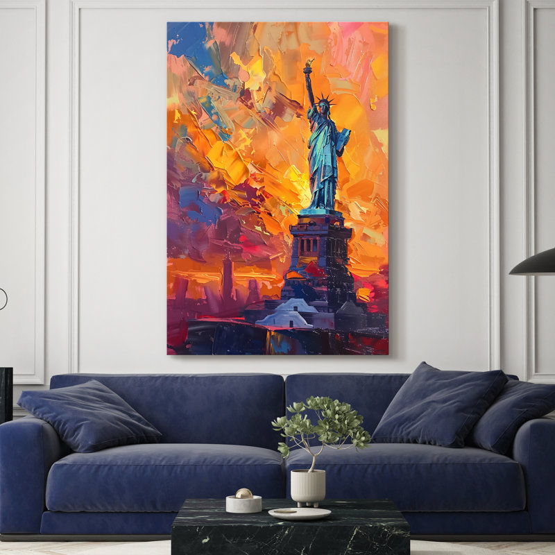 «Liberty at Burning Dusk», toile tendue avec châssis - prête à être accrochée, 40X60