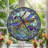 Dragonfly Iris Stained Glass Window Panel，12"H-829945995