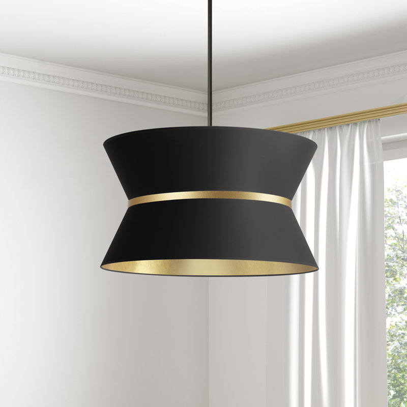 Abdoulaziz 4 - Light Unique/Statement Pendant, Matte Black, Black/Gold