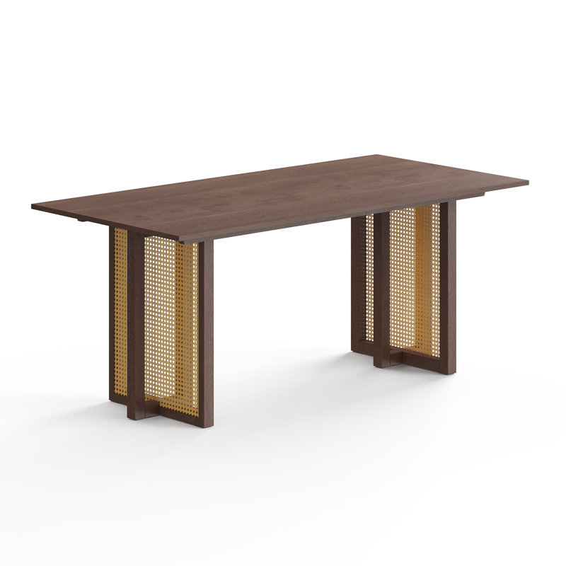 72" Cane Dining Table, Walnut