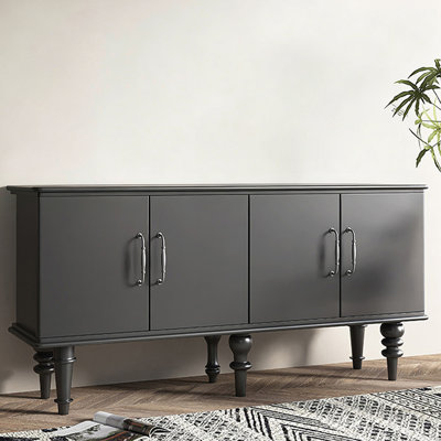 Modern Black Manufactured Wood Accent Cabinet