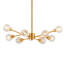27.6" 9-light Gold Chandelier With Crystal Shades, Modern Pendant Light For Dining Room,living Room,kitchen Island(bulb Not Included)-730197030