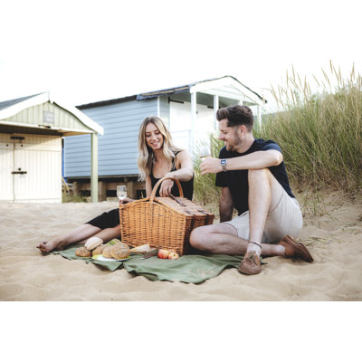 Somerset Deluxe Picnic Basket with Blanket-Soft Cooler-Wine Tote