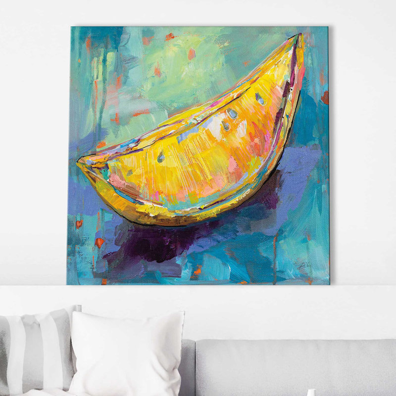 " Lemon Wedge ", Wrapped Canvas, 28" H x 28" W x 1.5" D