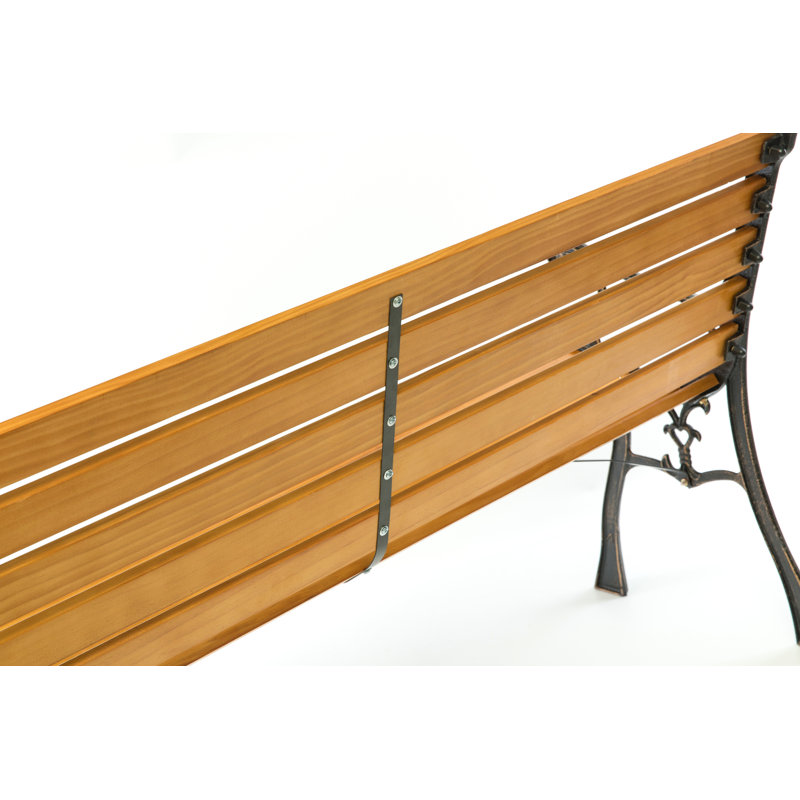 Classic Wooden and Steel Outdoor Garden Bench