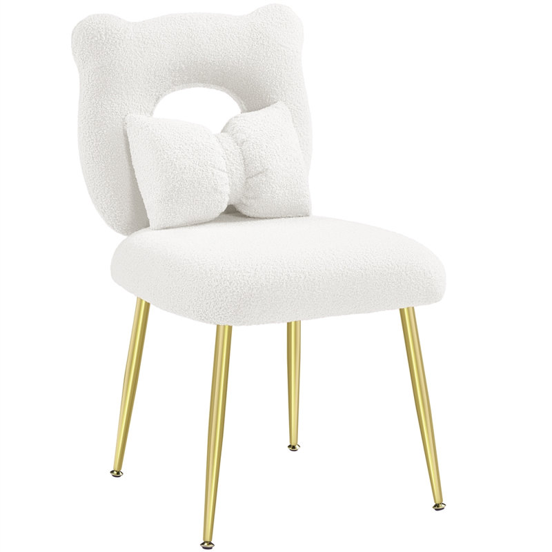 Upholstered Boucle Armless, White