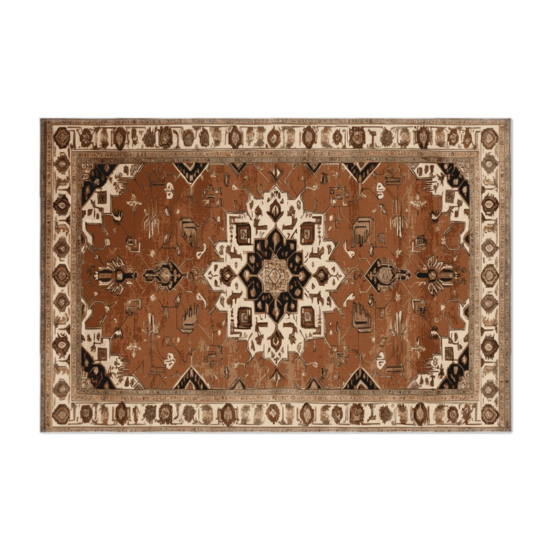 Tapis d'intérieur et d'extérieur brun Persian, Rectangulaire 2 pi x 3 pi