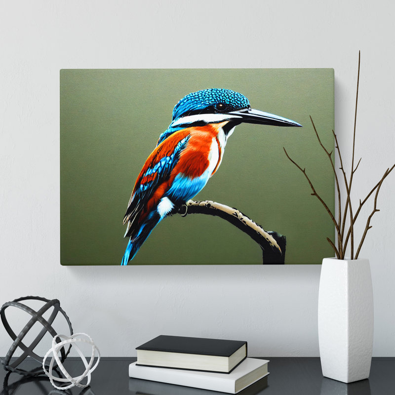 Irresistible Kingfisher Bird - Wrapped Canvas, 35cm H x 50cm W x 3cm D