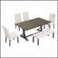 Ensemble de salle à manger de ferme 6 pièces avec table rectangulaire de 72 pouces, 4 chaises rembourrées et un banc pour des réunions douillettes-852497685-852497687