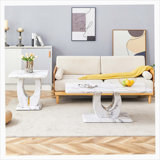 Modern Minimalist White MDF Living Room Table Sets (Square + Rectangular)White