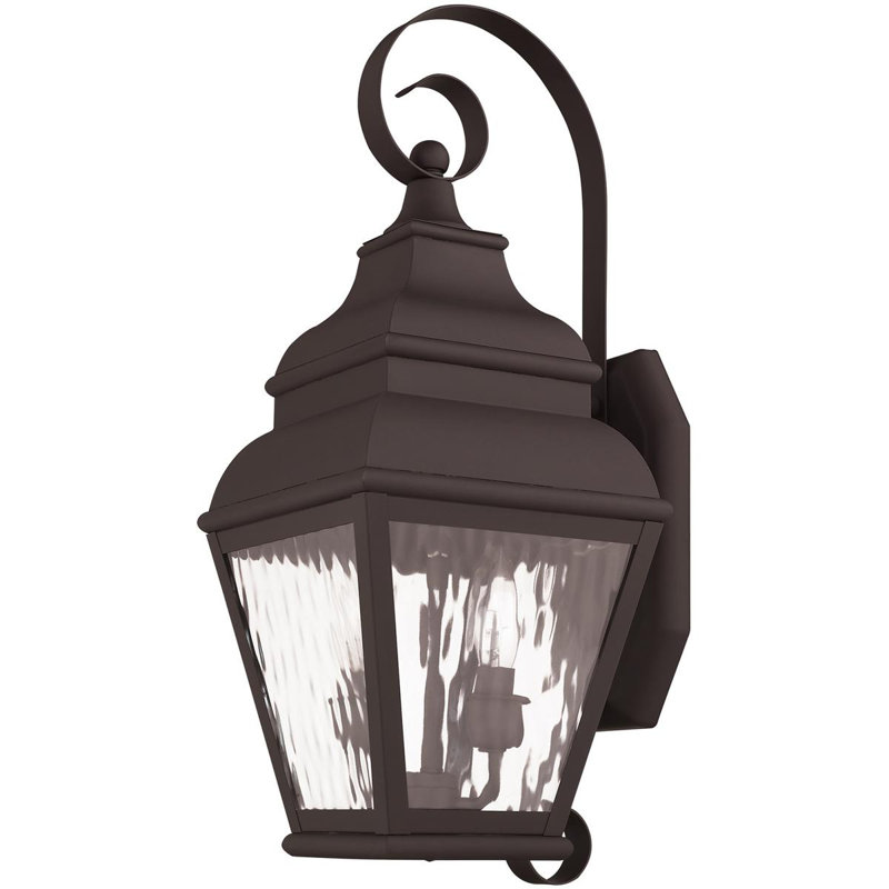 Luminaire suspendu pour lanterne murale d'extérieur 8 pouces 8 lumières - Abat-jour en verre transparent, Bronze