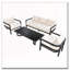 Ensemble de canapé d'extérieur en acier 5 pièces avec table basse et coussins en bois (beige)-33091538