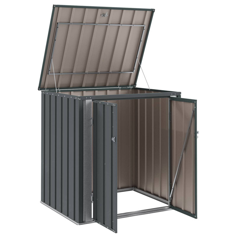 VidaXL 101.5cm W 300L Steel Lockable Cabinet Deck Box in Black