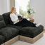 Canapé en chenille à imprimé léopard avec assemblage facile et support ergonomique-918101779
