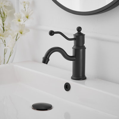 Single-Hole Single-handle Bathroom Faucet with Drain Assembly