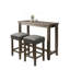 Ensemble de table de salle à manger de style transitionnel Siège rembourré avec garniture cloutée et port USB brossé-1937980052