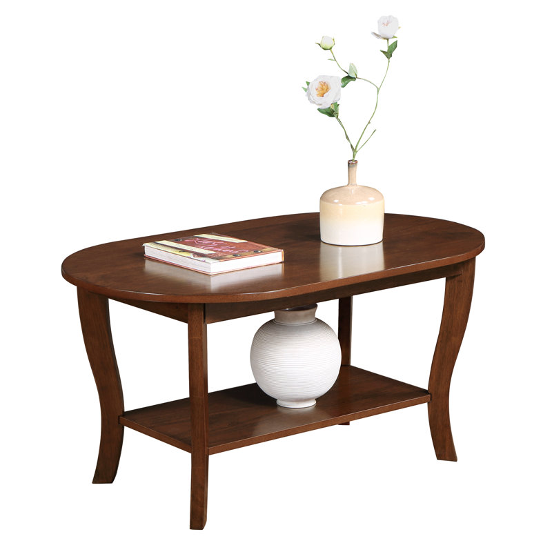 Table basse ovale 36 "avec tablette Carbin, Espresso
