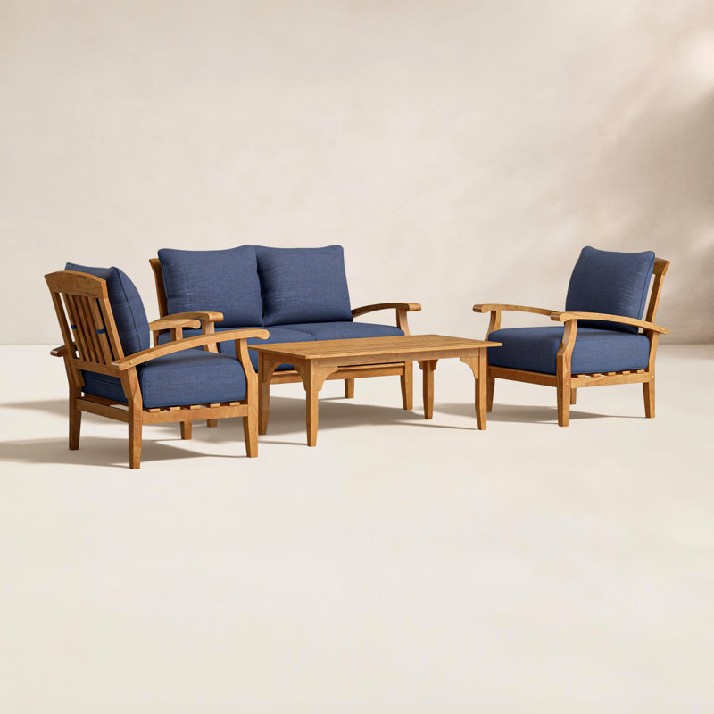 Ensemble de conversation avec coussins Summerton, Marine 
