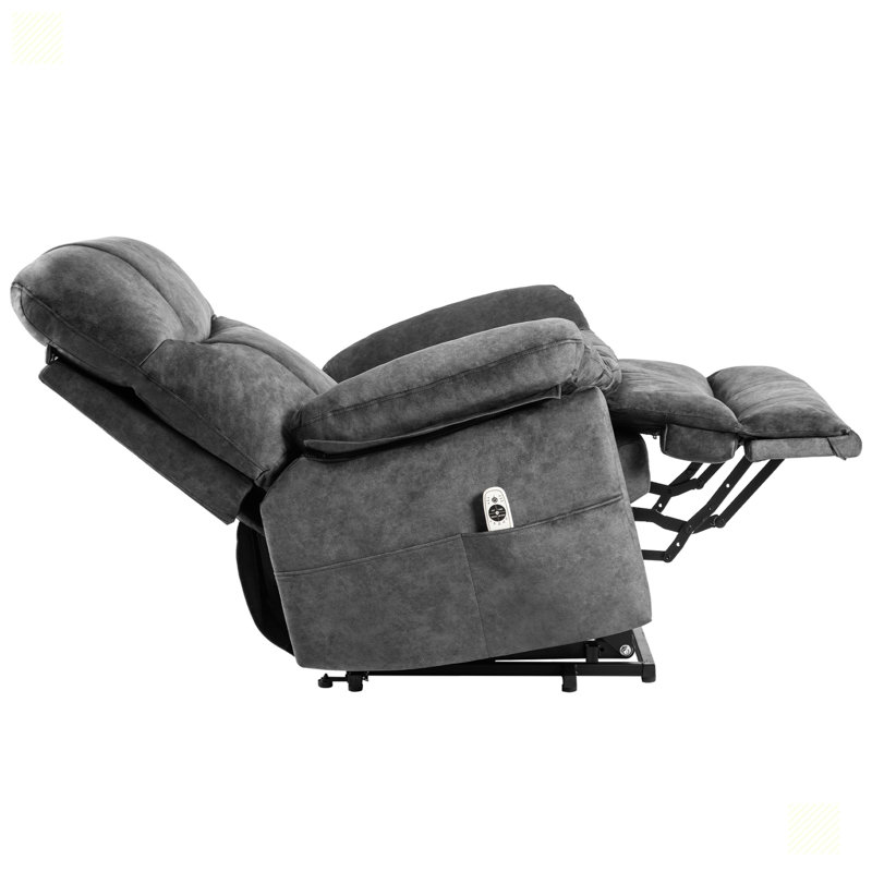 Fauteuil inclinable électrique lève-personne surdimensionné en velours de 39,4 po avec chauffeur et massage