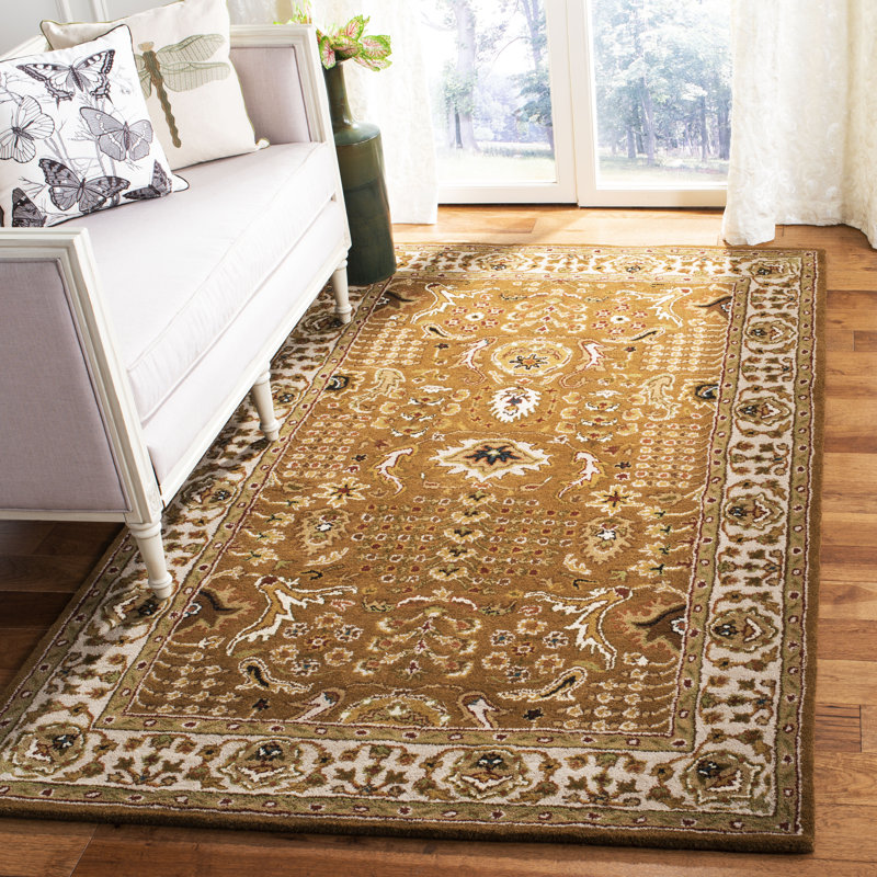 Chattooga Oriental Hand-Tufted Wool Gold Area Rug, Rectangle 5' x 8'