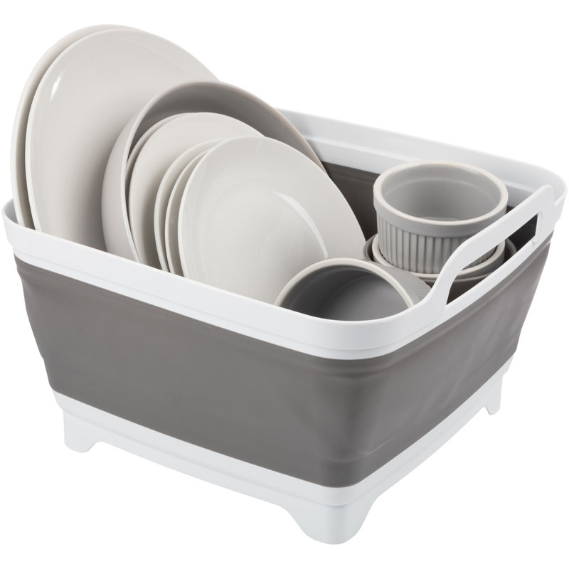 Wakeman Outdoors Collapsible Wash Basin - 9 L Portable Sink with Drain - Dish Pan Tub for Camping, Handwashing Laundry, or Dishes