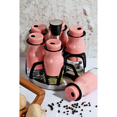 Freestanding Spice Jar & Rack Set