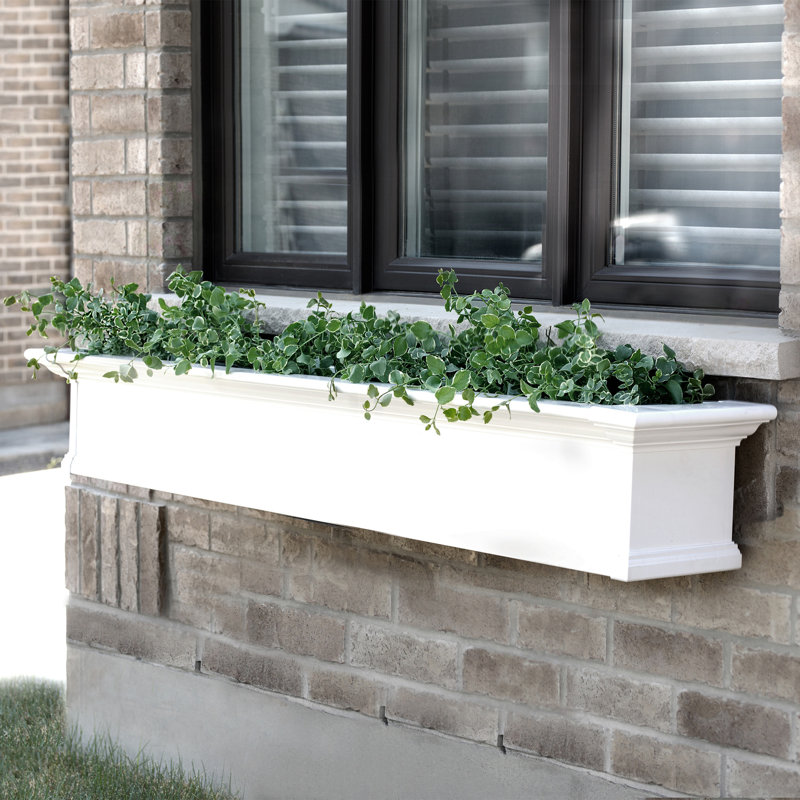 Anand Resin Window Box with Water Reservoir, 10" H x 72" W x 12" D, White