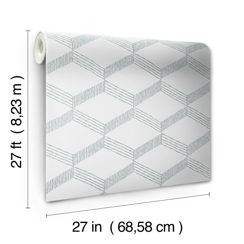 Papier peint tissé Aislin, Blanc / gris