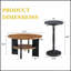 Ensemble de 2 tables basses et tables d'appoint rondes avec rangement, en PVC thermoformé, idéal pour une décoration moderne et industrielle.