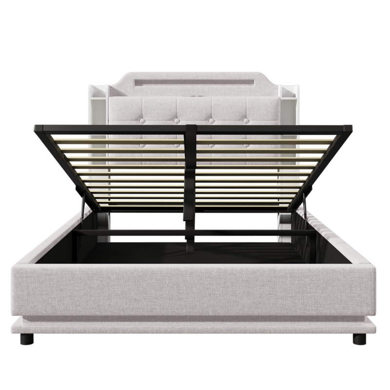 Ottoman Storage Bed, Beige