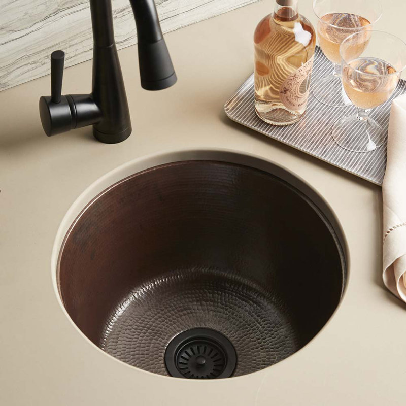 3.5" Basket Strainer with Disposer Trim, Weathered Copper
