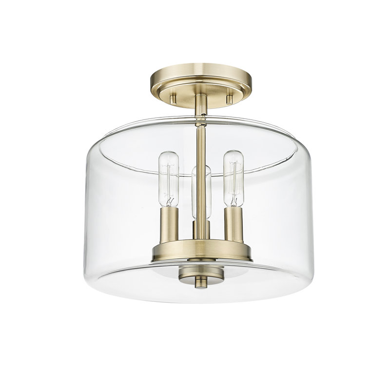 Plafonnier encastré à 3 lumières de 10,6 po de hauteur Asheville, Or moderne