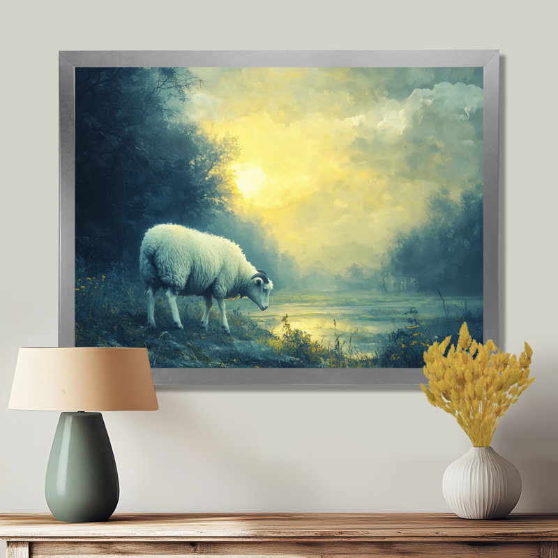 Rêve pastoral Dreyah, H 34 po x l 44 po, Reproduction encadrée d'une seule photo, Argent argent