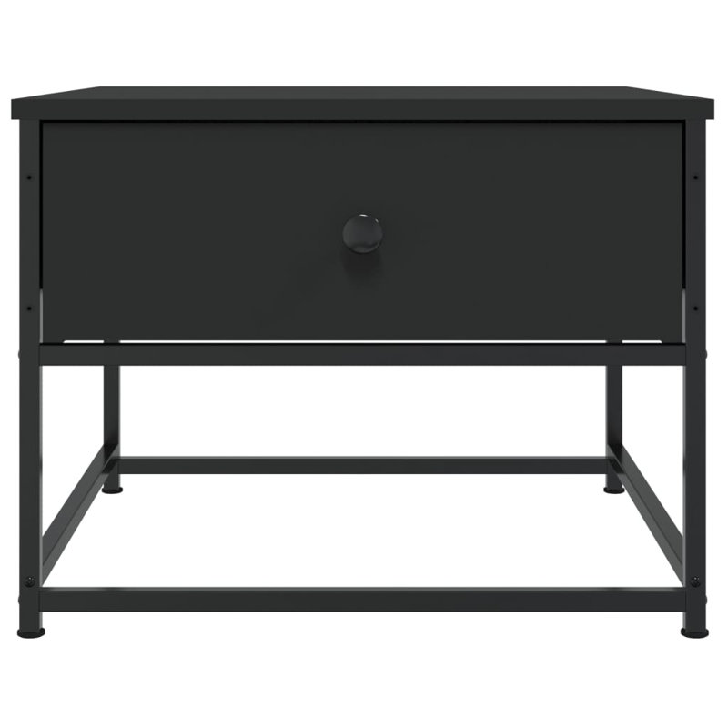 vidaXL Coffee Table Engineered Wood, Metal 20.1 in Square Top, Black