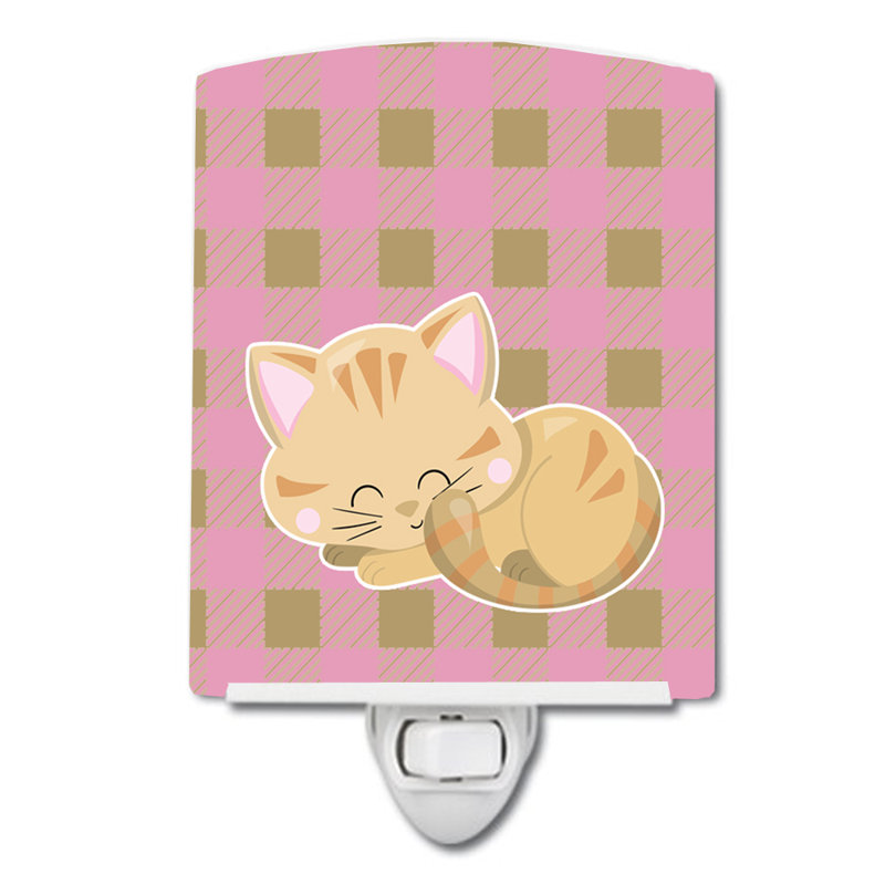 Éclairage de nuit en céramique chat sleep