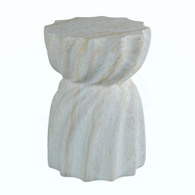Cement Outdoor End Tables For Patio, Gardenaccent Table Faux Terrazzo Accent Table, Modern Small Round Side Tablefor Outside, Tree Stump Garden Stool Drumtable Indoor And Outdoor