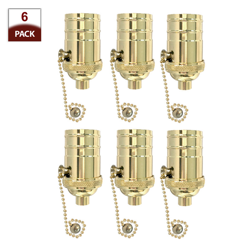 Pull Chain Lamp Socket Lighting Kit, Polished Brass