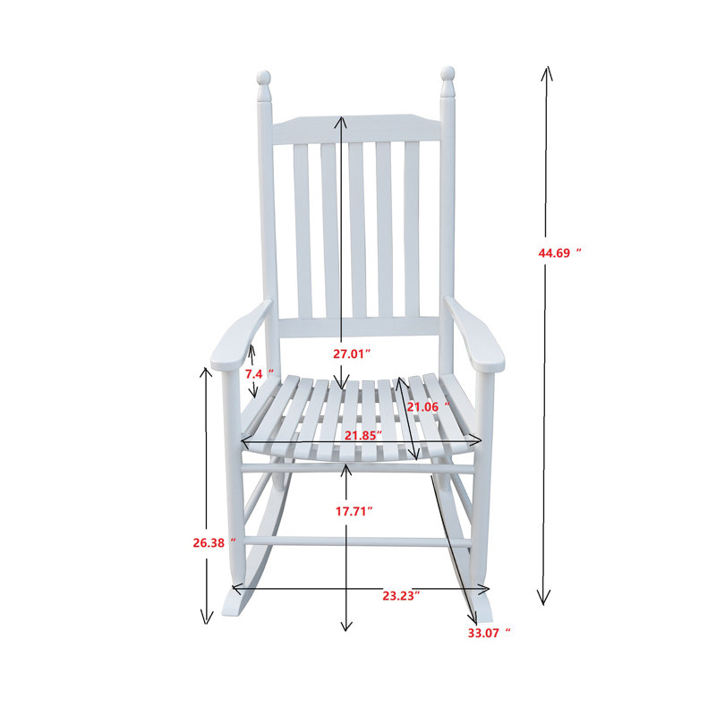 Chaise berçante en bois, Blanc