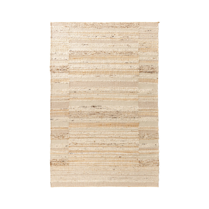 Idra Striped Area Rug in Ivory, Rectangle 5' x 8'
