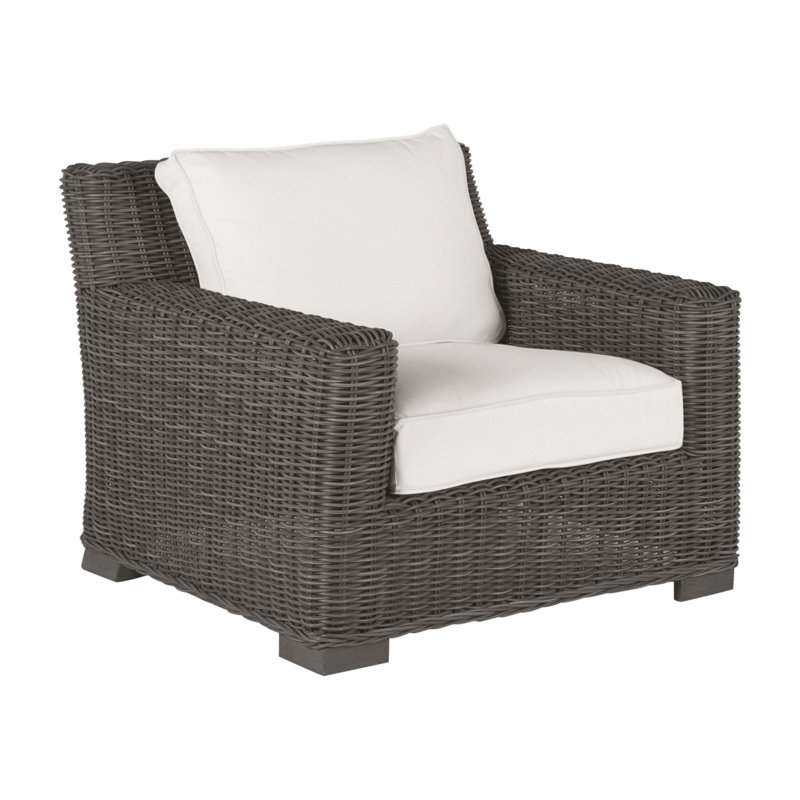 Rustic Woven Lounge Chair - Slate Gray, Slate Gray, Welt, Natural White