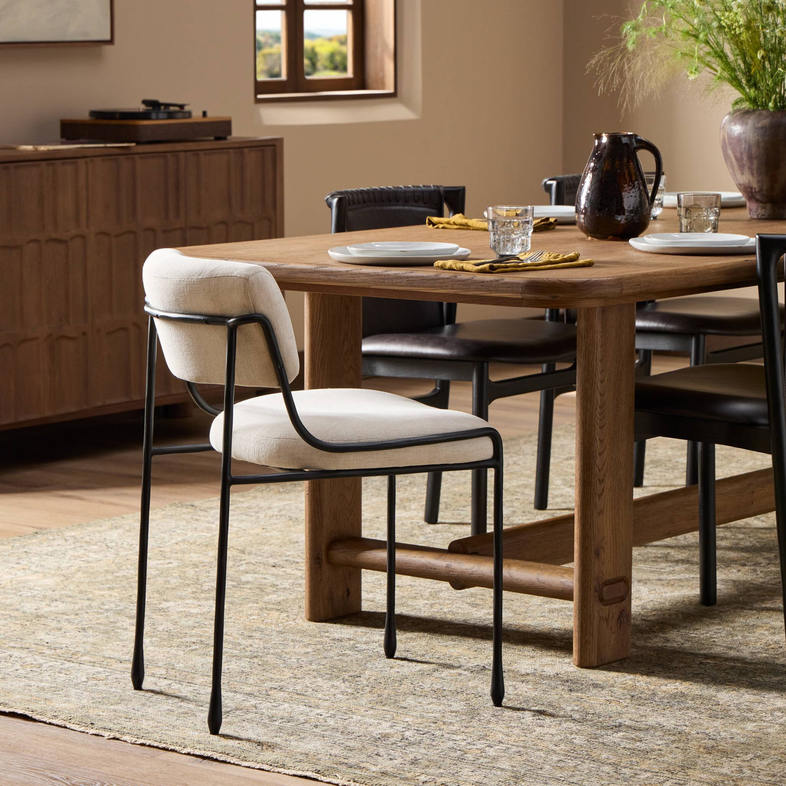 Genuine Leather Side Chair, Crypton Nomad Snow