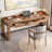 Brown Rectangular Solid Wood with 3 drawers desk-108803896