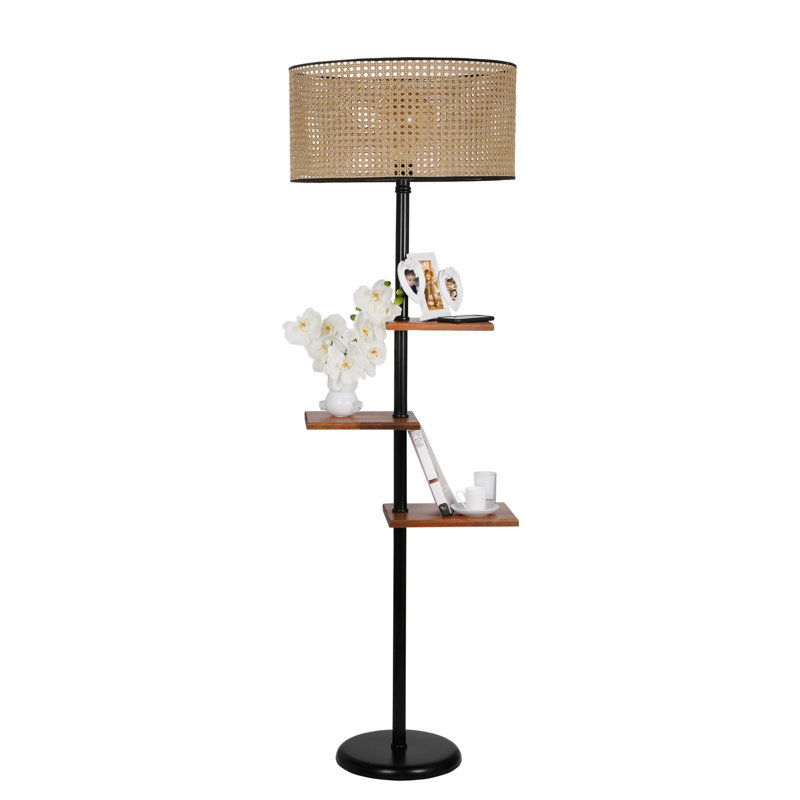 Brimstone 170cm Tray Table Floor Lamp, Black