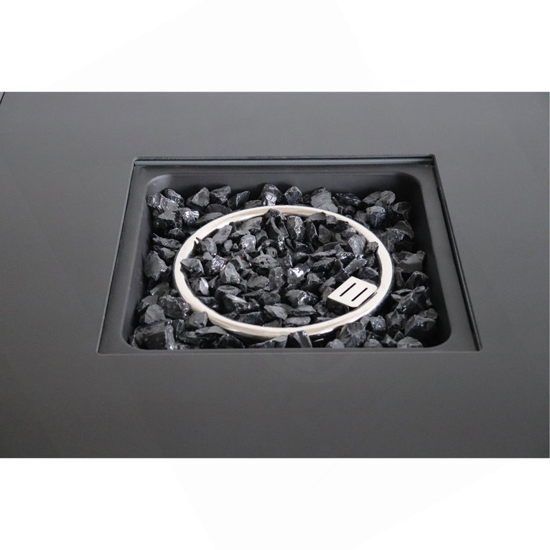 30 Inch Steel Propane/Natural Gas Firepit Table, Gray