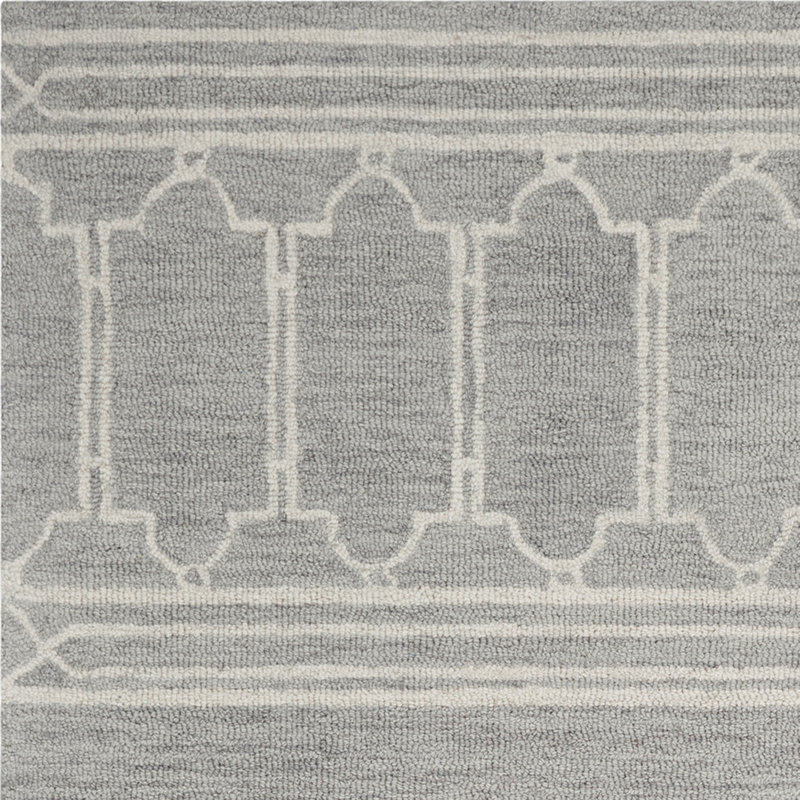 2' X 4' Wool Grey Area Rug