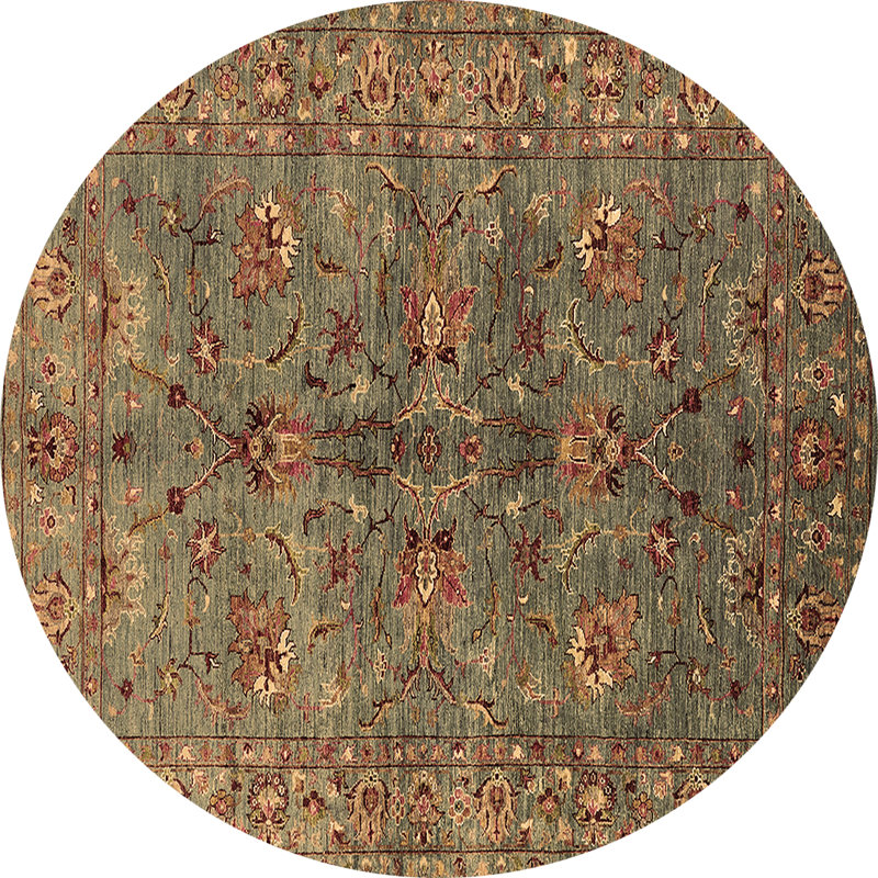 Tapis brun lavable à la machine Meilanie, Rond 7 pi