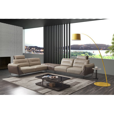 116 Upholstered L-Shaped Sectional with Ottoman Symmetrical