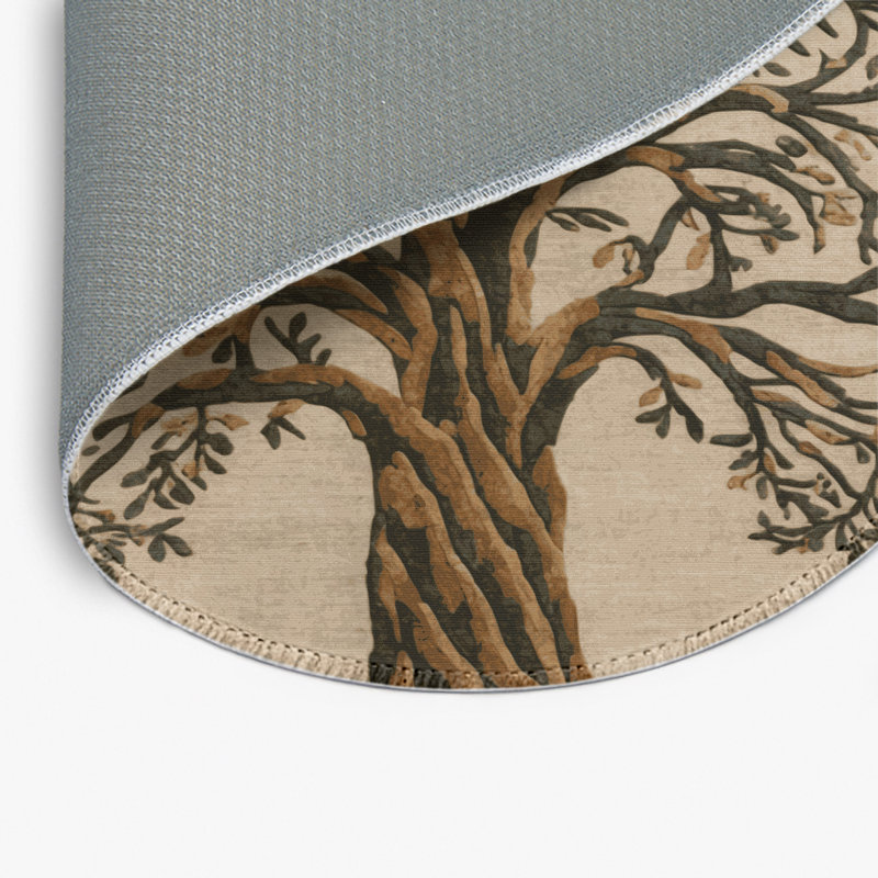Tapis d'intérieur et d'extérieur brun Nature, Rond 5 pi