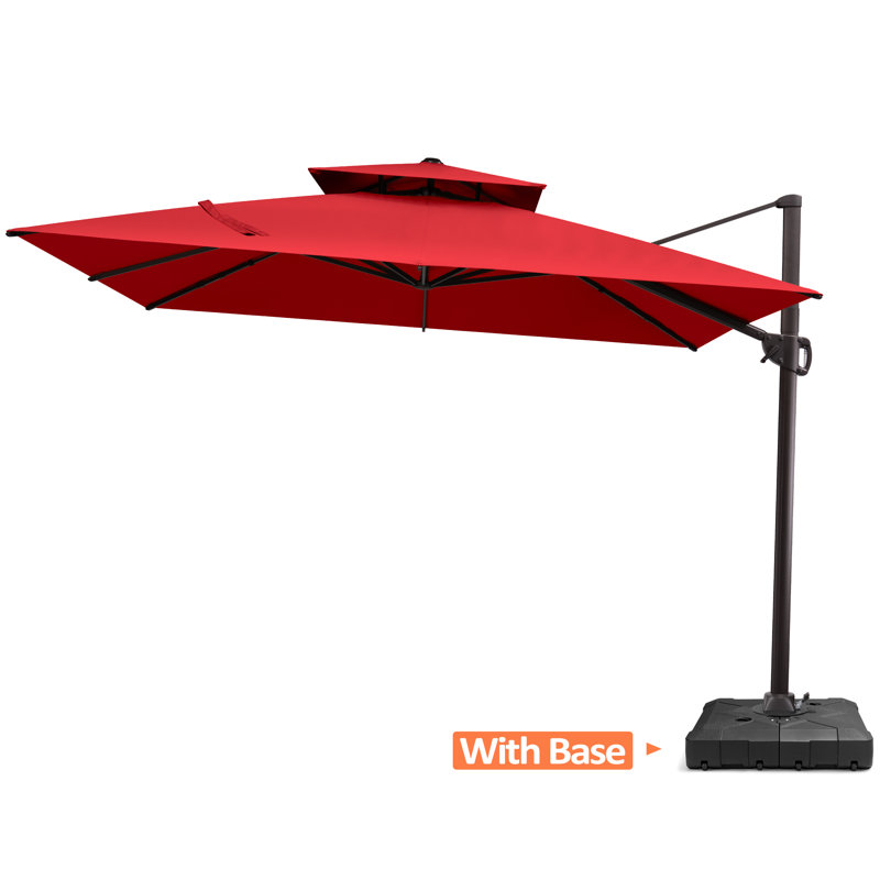 Parasol de 116,14 po Wampler avec contrepoids inclus, Rouge