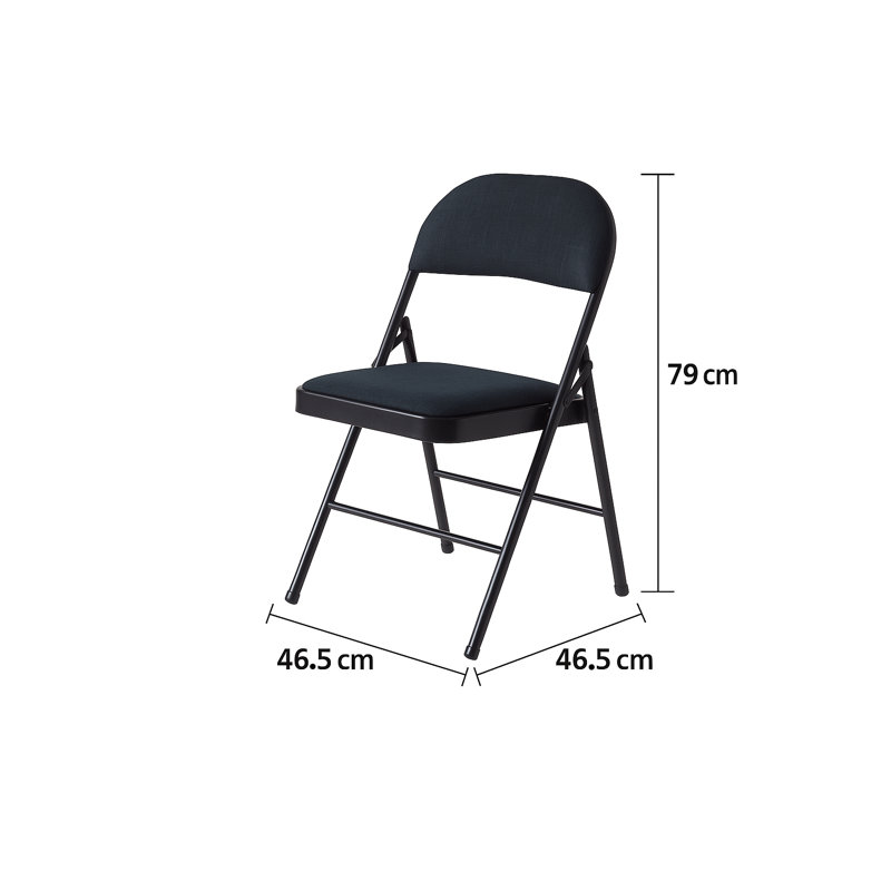 Padded Fabric Padded Folding Chair, Black
